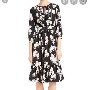 Kate Spade Black Posy Silk Dress - New